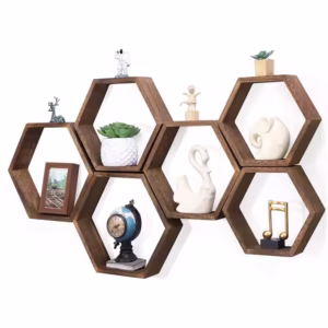 Wood Honeycomb Shelves Hexagon