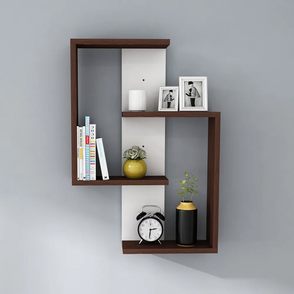 Wooden Storage Rack Wall Bedroom Sheving for Living Room